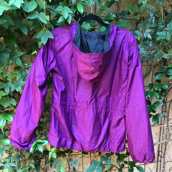 COLUMBIA Hooded Rain Jacket Sangria / Plum / Boysenberry Purple Sz S - Picture 2 of 7